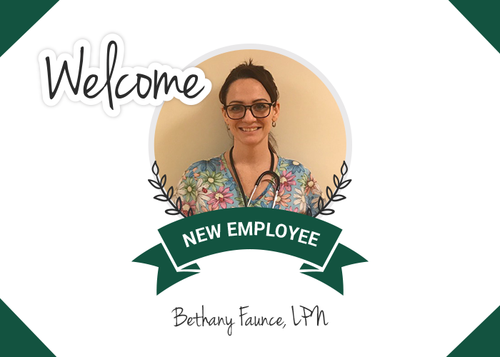New Employee Bethany Faunce